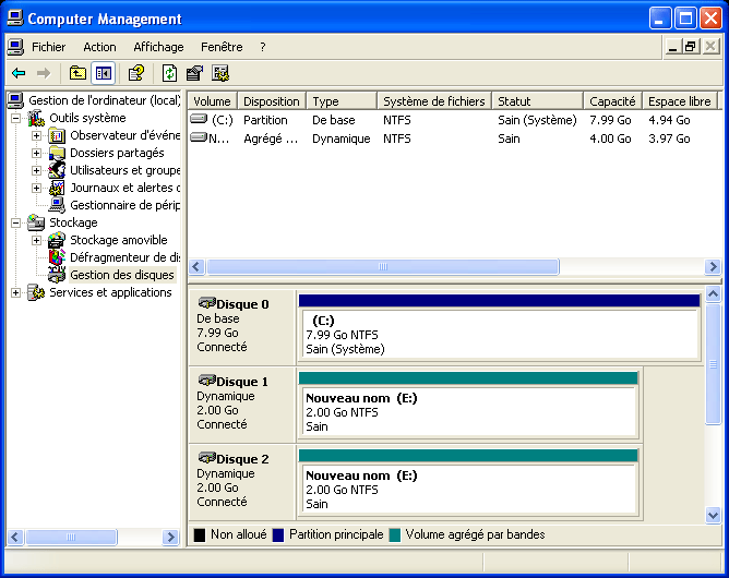 A RAID 0 implemented in software